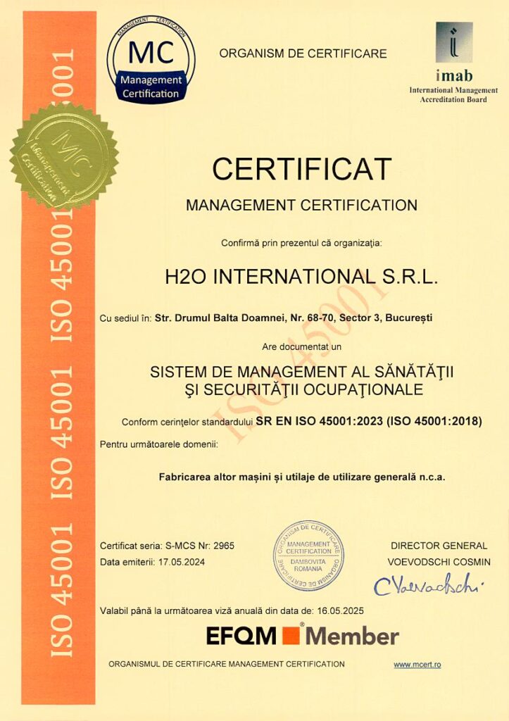 h2o international iso45001